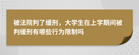 被法院判了缓刑，大学生在上学期间被判缓刑有哪些行为限制吗