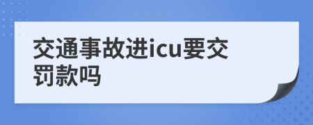 交通事故进icu要交罚款吗