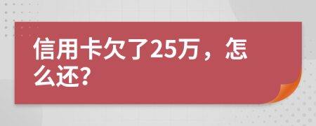 信用卡欠了25万，怎么还？