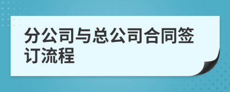 分公司与总公司合同签订流程