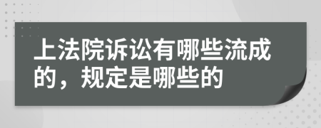 上法院诉讼有哪些流成的，规定是哪些的