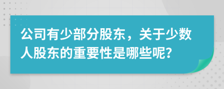 公司有少部分股东，关于少数人股东的重要性是哪些呢？