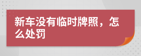 新车没有临时牌照，怎么处罚