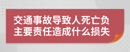 交通事故导致人死亡负主要责任造成什么损失