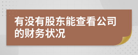有没有股东能查看公司的财务状况