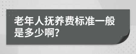 老年人抚养费标准一般是多少啊？