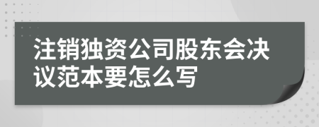 注销独资公司股东会决议范本要怎么写