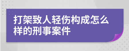 打架致人轻伤构成怎么样的刑事案件