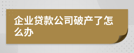 企业贷款公司破产了怎么办