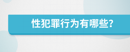 性犯罪行为有哪些？