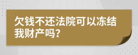 欠钱不还法院可以冻结我财产吗？