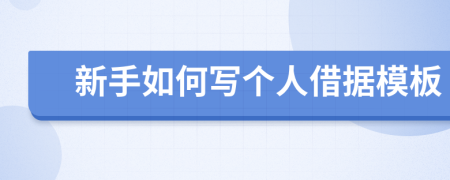 新手如何写个人借据模板