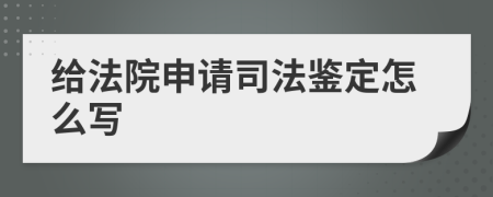 给法院申请司法鉴定怎么写