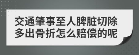 交通肇事至人脾脏切除多出骨折怎么赔偿的呢