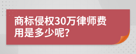 商标侵权30万律师费用是多少呢？
