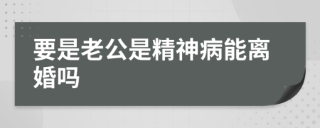 要是老公是精神病能离婚吗