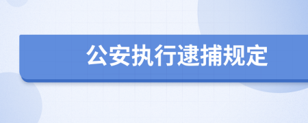 公安执行逮捕规定