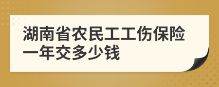 湖南省农民工工伤保险一年交多少钱