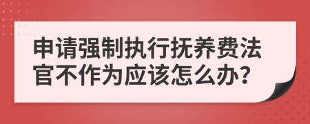 申请强制执行抚养费法官不作为应该怎么办？