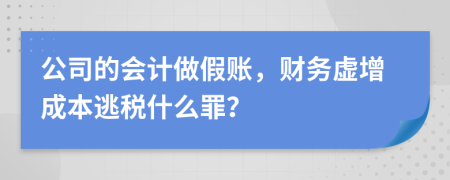 公司的会计做假账，财务虚增成本逃税什么罪？