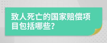 致人死亡的国家赔偿项目包括哪些？