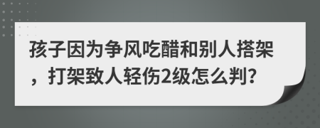 孩子因为争风吃醋和别人搭架，打架致人轻伤2级怎么判？