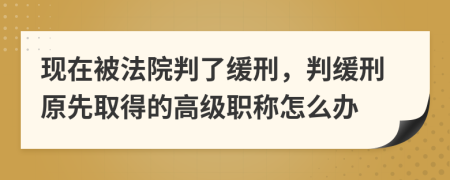 现在被法院判了缓刑，判缓刑原先取得的高级职称怎么办