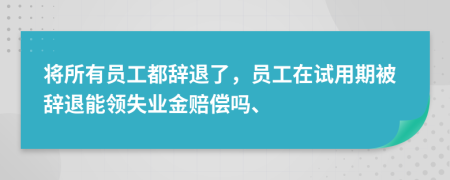 将所有员工都辞退了，员工在试用期被辞退能领失业金赔偿吗、