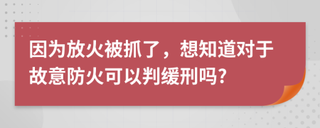 因为放火被抓了，想知道对于故意防火可以判缓刑吗?