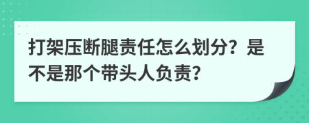 打架压断腿责任怎么划分？是不是那个带头人负责？