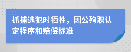 抓捕逃犯时牺牲，因公殉职认定程序和赔偿标准