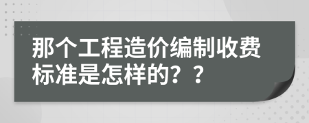 那个工程造价编制收费标准是怎样的？？