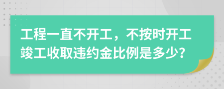 工程一直不开工，不按时开工竣工收取违约金比例是多少？