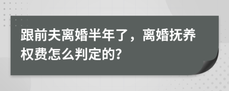跟前夫离婚半年了，离婚抚养权费怎么判定的？