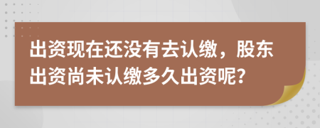 出资现在还没有去认缴，股东出资尚未认缴多久出资呢？