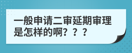 一般申请二审延期审理是怎样的啊？？？