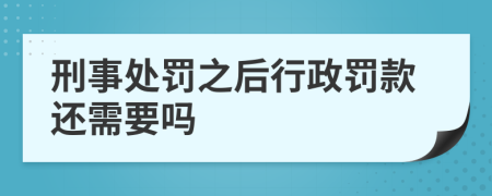 刑事处罚之后行政罚款还需要吗