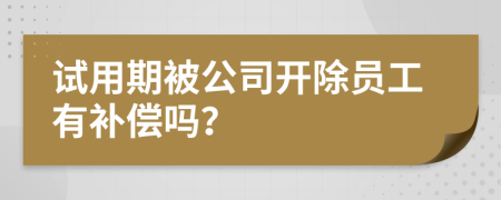试用期被公司开除员工有补偿吗？