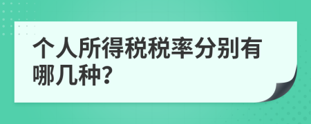 个人所得税税率分别有哪几种？