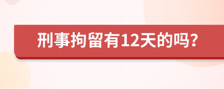 刑事拘留有12天的吗？