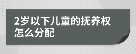 2岁以下儿童的抚养权怎么分配