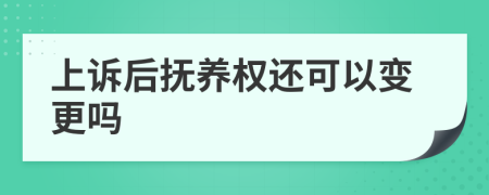 上诉后抚养权还可以变更吗