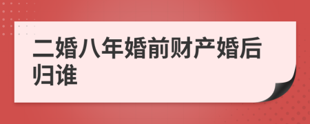 二婚八年婚前财产婚后归谁