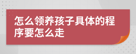 怎么领养孩子具体的程序要怎么走