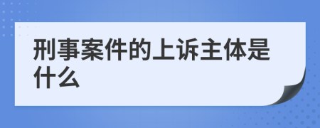 刑事案件的上诉主体是什么