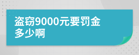 盗窃9000元要罚金多少啊