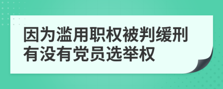 因为滥用职权被判缓刑有没有党员选举权