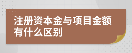 注册资本金与项目金额有什么区别