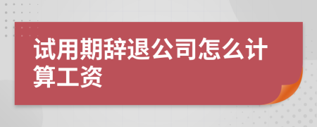 试用期辞退公司怎么计算工资