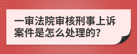 一审法院审核刑事上诉案件是怎么处理的？